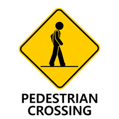 Pedestrian crossing road safety sign symbol