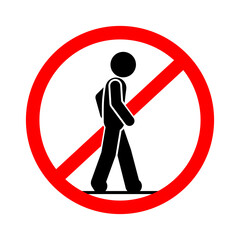 No trespassing warning sign restricted area