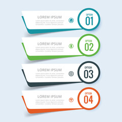 Infographic template with four options for business presentation or workflow visualization