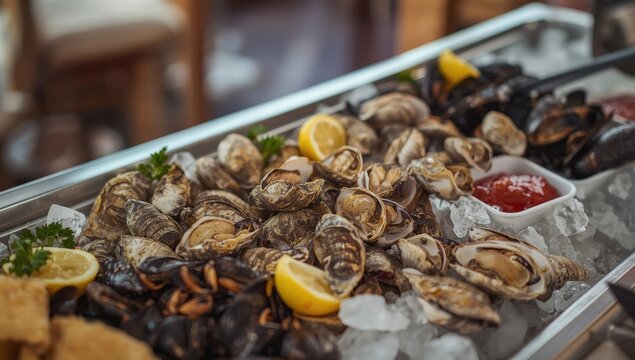 fresh clam stand at New England clambake