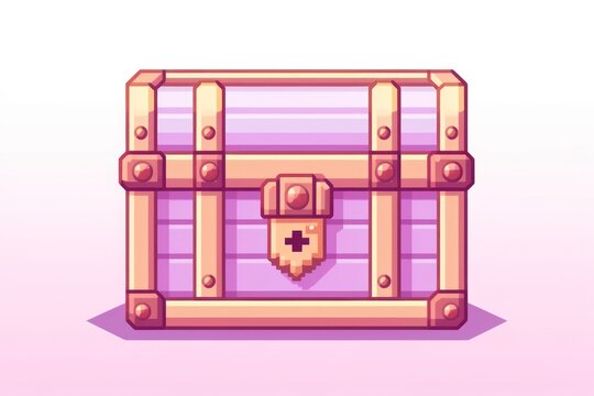 Treasure box pixel architecture pixelated suitcase.