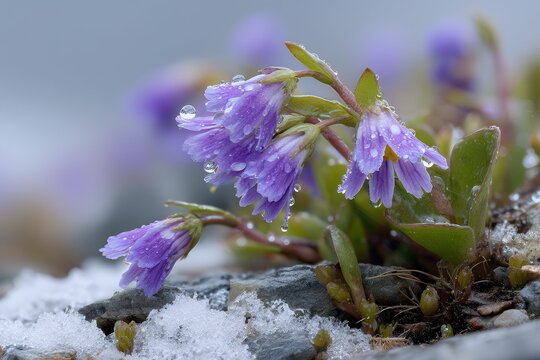 Drooping Starflower with Water Droplets