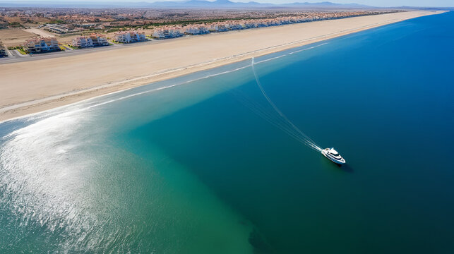 salt production aerial shot Spain mar menor honda beach sunny day