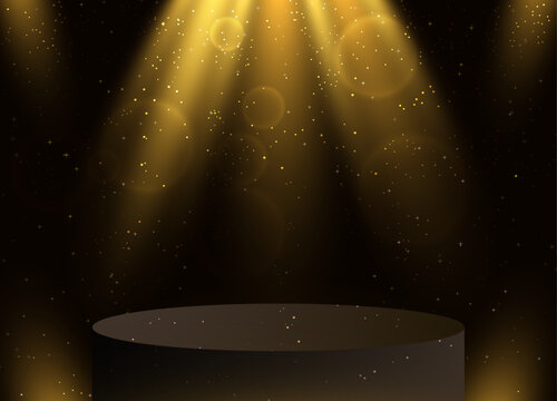 A spotlight shining down on a circular stage