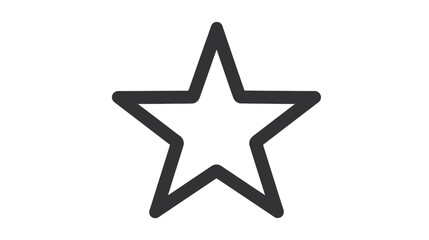 Obraz premium Simple black outline five-pointed star icon graphic element on white background. Minimalist empty favorite or rating symbol.