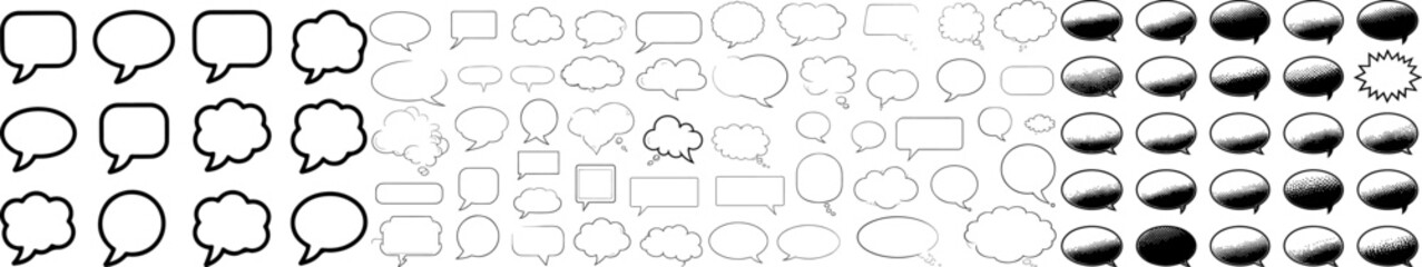 Fototapeta premium Ultimate Set of Comic Speech Bubbles and Talk Cloud Icons