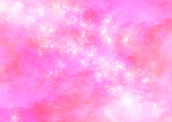 ピンクのキラキラした美しい宇宙空間