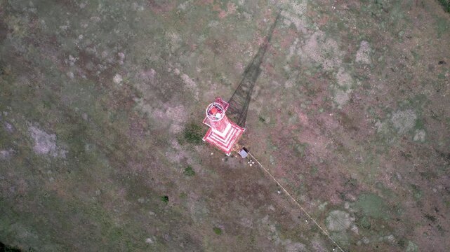 Telecommunication tower 5G, Wireless GSM Antenna connection system of communication systems in countryside at high mountain altitude