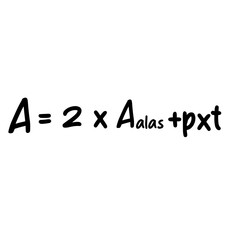 Combined area formula isolated on white background mathematics equation handwritten in simple educational style illustration.  © The Creative Idea