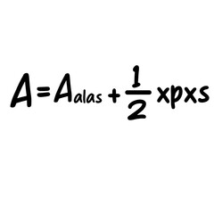 Triangle area formula isolated on white background mathematics equation handwritten in simple educational style illustration.  © The Creative Idea