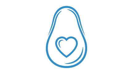 Fototapeta premium A blue teardrop shaped line drawing with a heart inside