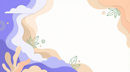 Abstract background with gentle organic shapes and subtle nature elements evoking calm and health benefits for a tranquil setting