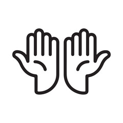 Obraz premium Open Hands Icon Gesture of Giving or Receiving Clean Outline Design