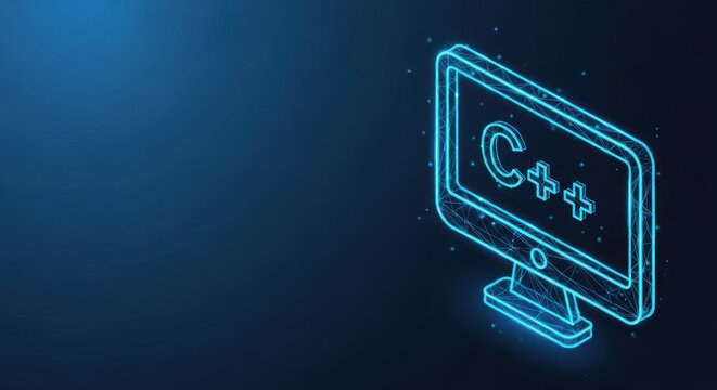 C Plus Plus Programming Language Icon on a Digital Computer Screen Display
