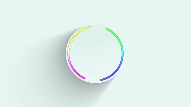 RGB light loading circle on neo morphic circular device