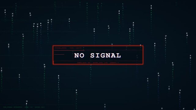 No Signal Error Message on Dark Screen.
