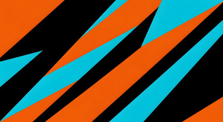 Abstract Wallpaper, A vibrant abstract design featuring bold orange, blue, and black geometric shapes