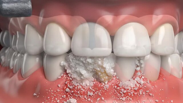 Dental Calculus Removal: Ultrasonic Scaler Cleaning Teeth and Gums