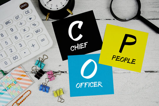 CPO Chief People Officer text phrase of business and financial concept