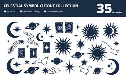 Astrology and zodiac vector elements with tarot cards and constellations © Joy