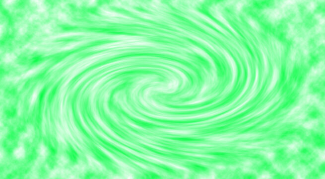 Vector illustration of swirling green vortex with cloudy texture and spiral motion creating abstract dynamic hypnotic background design