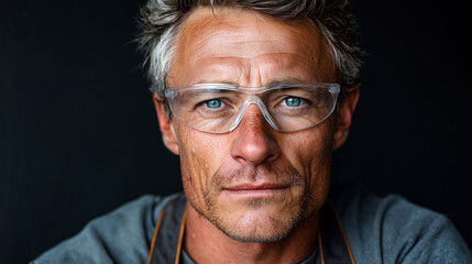 Obraz premium 45-Year-Old Glass Blower with Intense Focus and Craft Pride