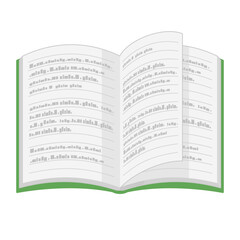 Obraz premium シンプルなページが捲れているノートのイラスト カラー 線なし