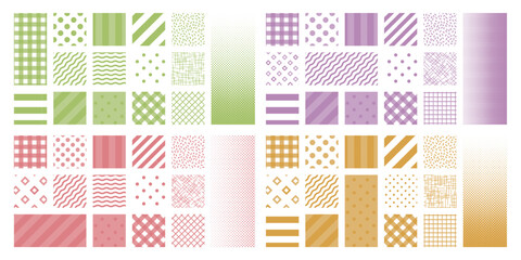 幾何学模様のシームレスパターン背景スウォッチセット