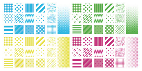 幾何学模様のシームレスパターン背景スウォッチセット