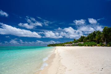 Mystery Island, Vanuatu - Long Stretch of Sandy Beach and Shimmering Turquoise Lagoon