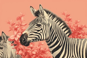 Fototapeta premium Zebras wildlife pattern animal.