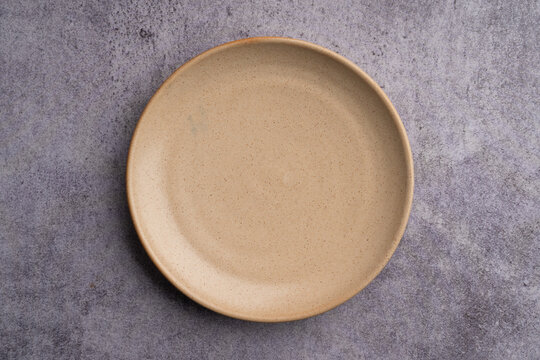 Cream Ceramic Dinner Plate Top View