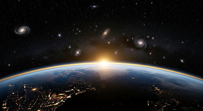 World Book Day Earth Space Sunrise Galaxy Stars Night JPG | Adobe Photoshop Tutorial JPG Files