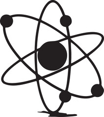 Black Atom Icon Vector Illustration