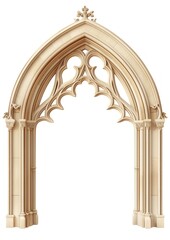 Obraz premium Minimal gothic arch architecture white background spirituality.