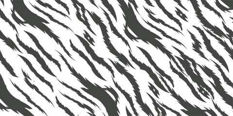 Dynamic Black and White Tiger Stripe Pattern for Wild Animal Texture. © Ahmad