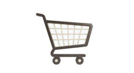 3D Rendered Shopping Cart Icon