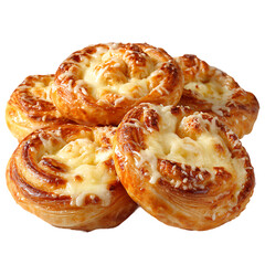Fototapeta premium Cheese Danishes on white background