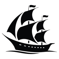 Adventure pirate ship logo vector illustration template design suitable for maritime branding game emblem or treasure hunting identity themes © Nass Studio