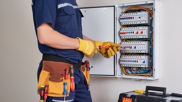electrician fitting electrical wires