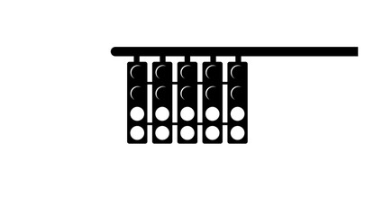 Fototapeta premium Formula 1 traffic light, black isolated silhouette