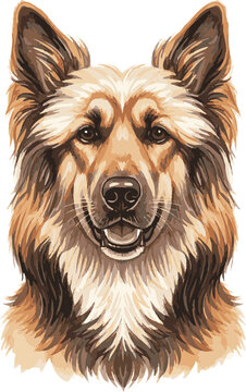 Afghan Kuchi Watercolor Style Portrait