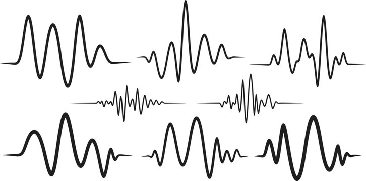Collection of various audio waveform patterns