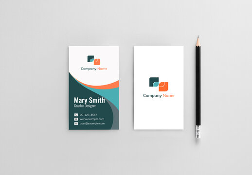 Vertical Business Card Mockup