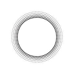 Concentric circle frame composed of small black dots seamless pattern circular design modern graphic element abstract background