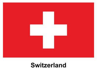 Obraz premium Switzerland National Flag Icon on Red Background with White Cross Design