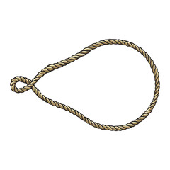Teardrop Rope Frame with Knot &ndash; Nautical Decorative Border Vecto