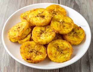 Fototapeta premium Homemade Yellow Fried Plantains