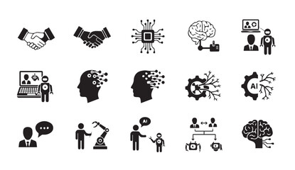 Fototapeta premium Artificial intelligence concepts and business partnerships in modern technology