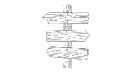 Obraz premium Wooden Directional Signpost with Arrows